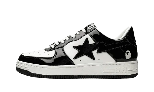 A Bathing Ape Bape Sta Patent Leather Black White