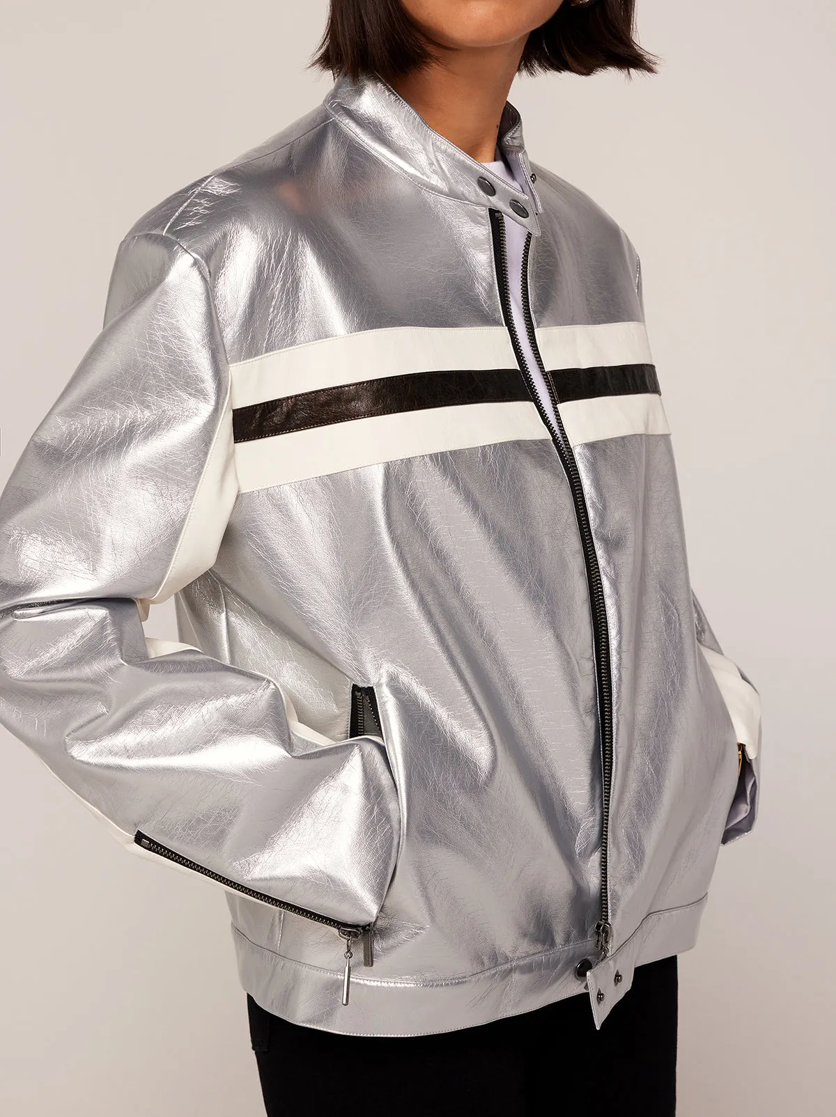 Ada Silver Vinyl Jacket