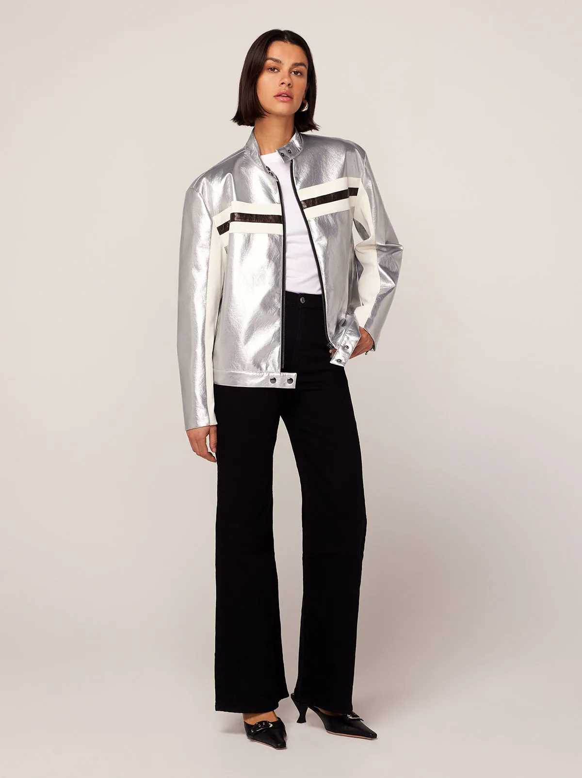 Ada Silver Vinyl Jacket