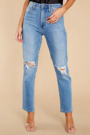 All Of Me Light Wash Distressed Straight Jeans