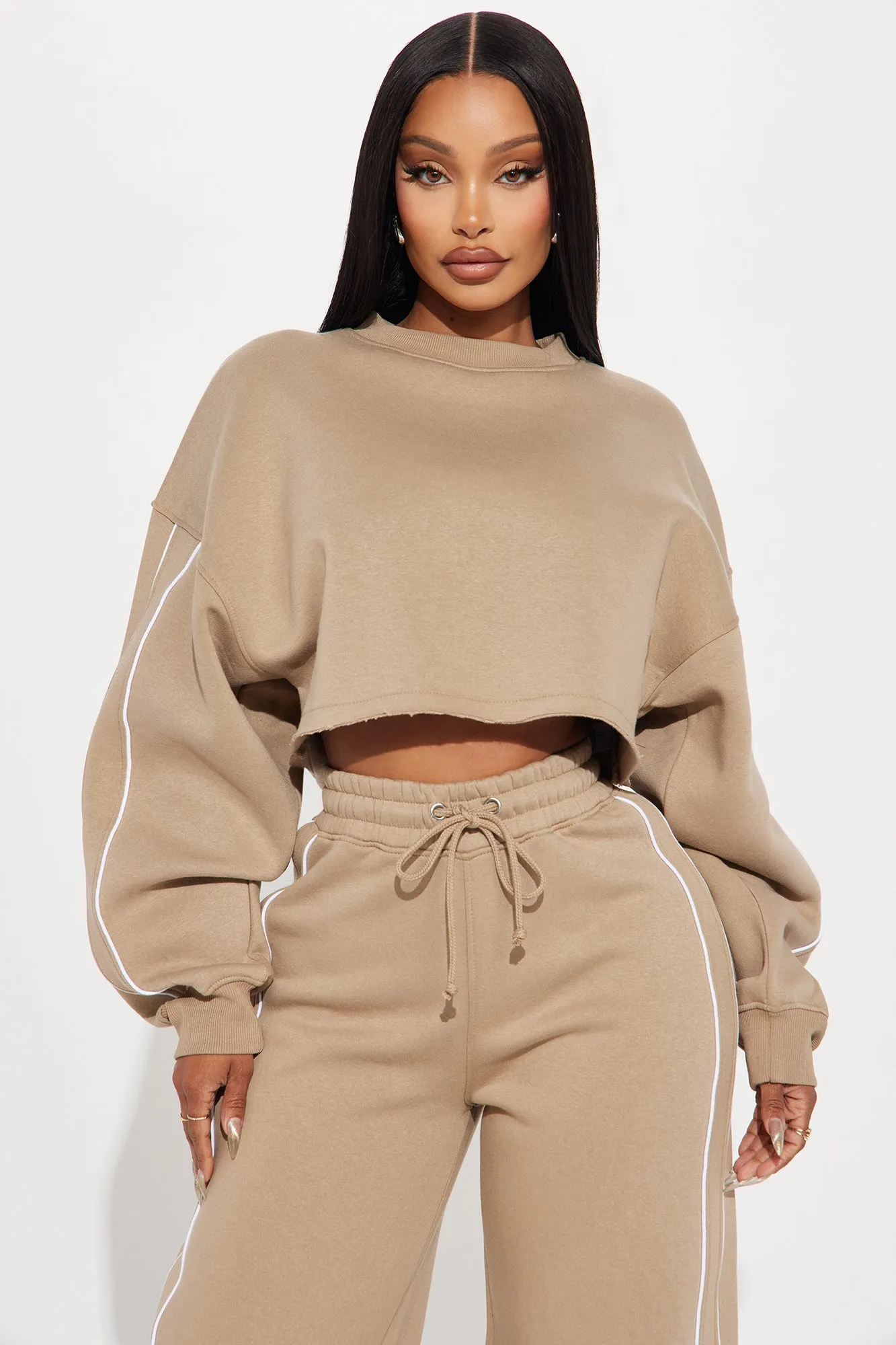 Almost The Weekend Lounge Top - Taupe