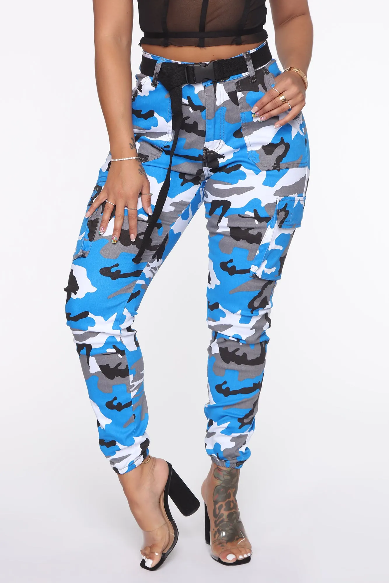 Battle For Your Love Camo Joggers - Blue/combo