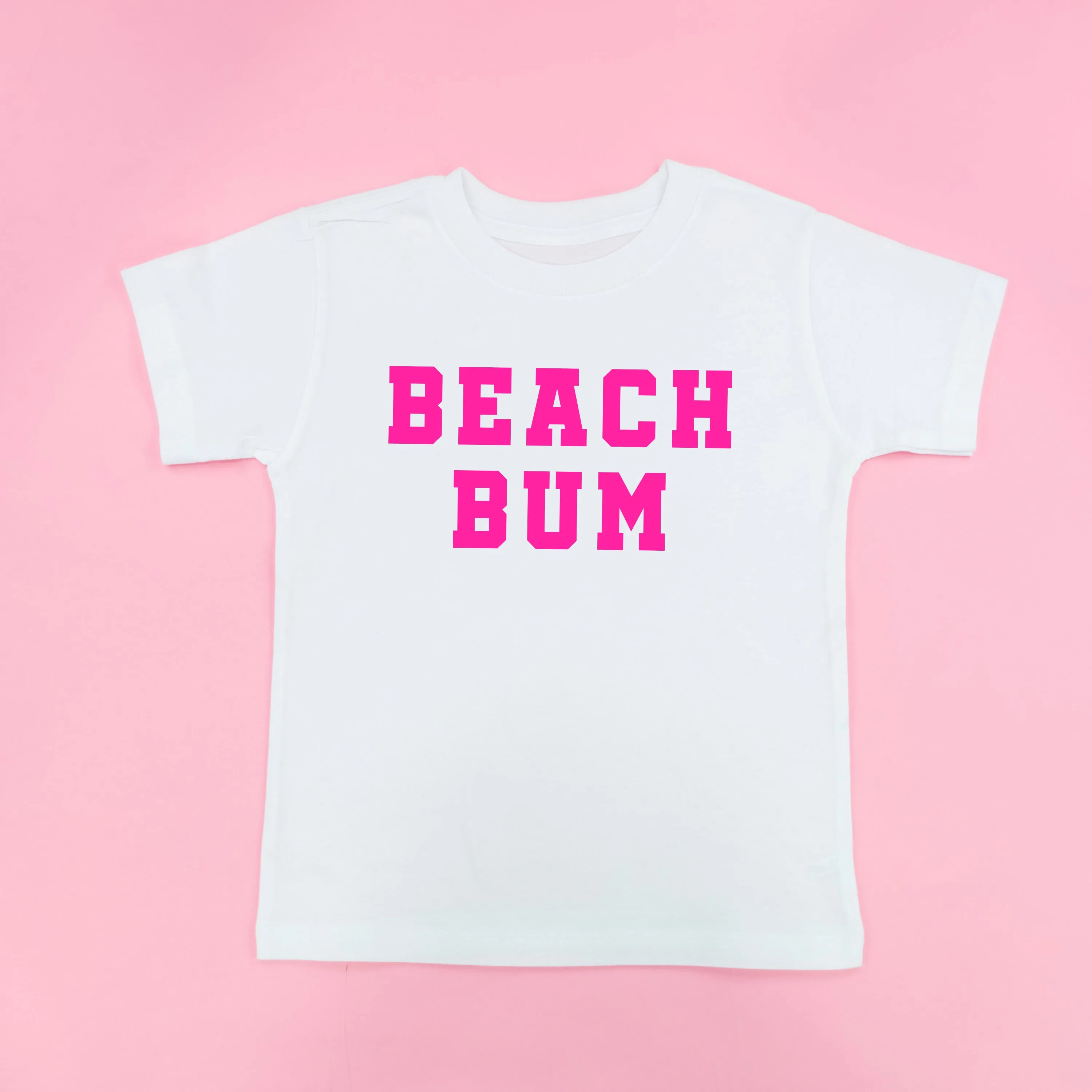 BEACH BUM DESIGN FRONT / OCEAN SUNSET BACK - Short Sleeve Child Shirt