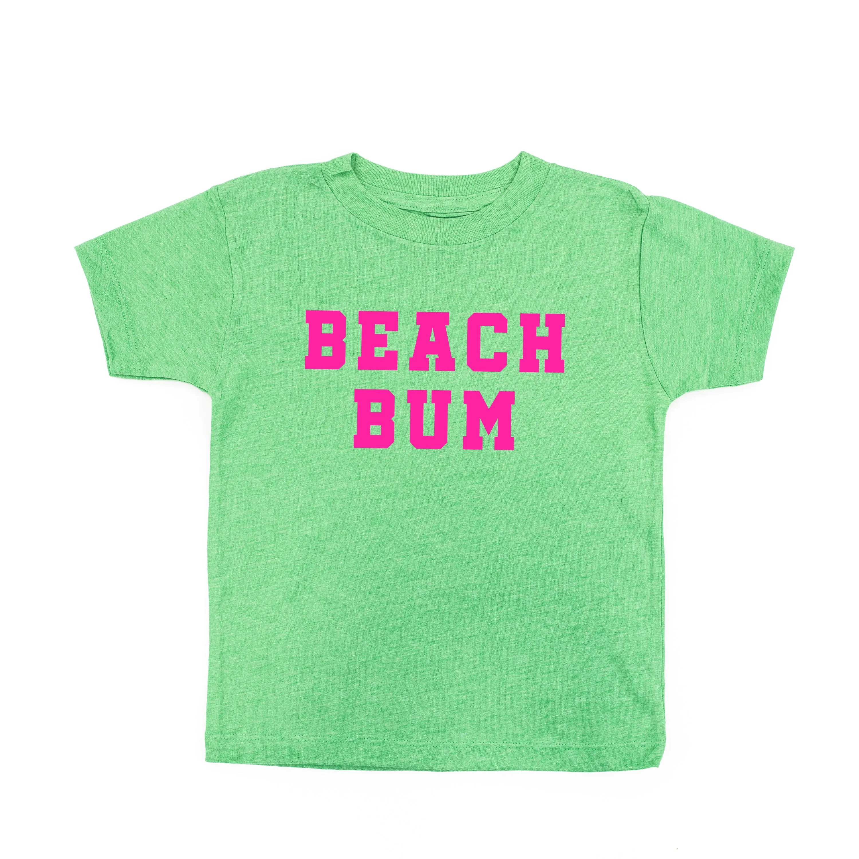 BEACH BUM DESIGN FRONT / OCEAN SUNSET BACK - Short Sleeve Child Shirt