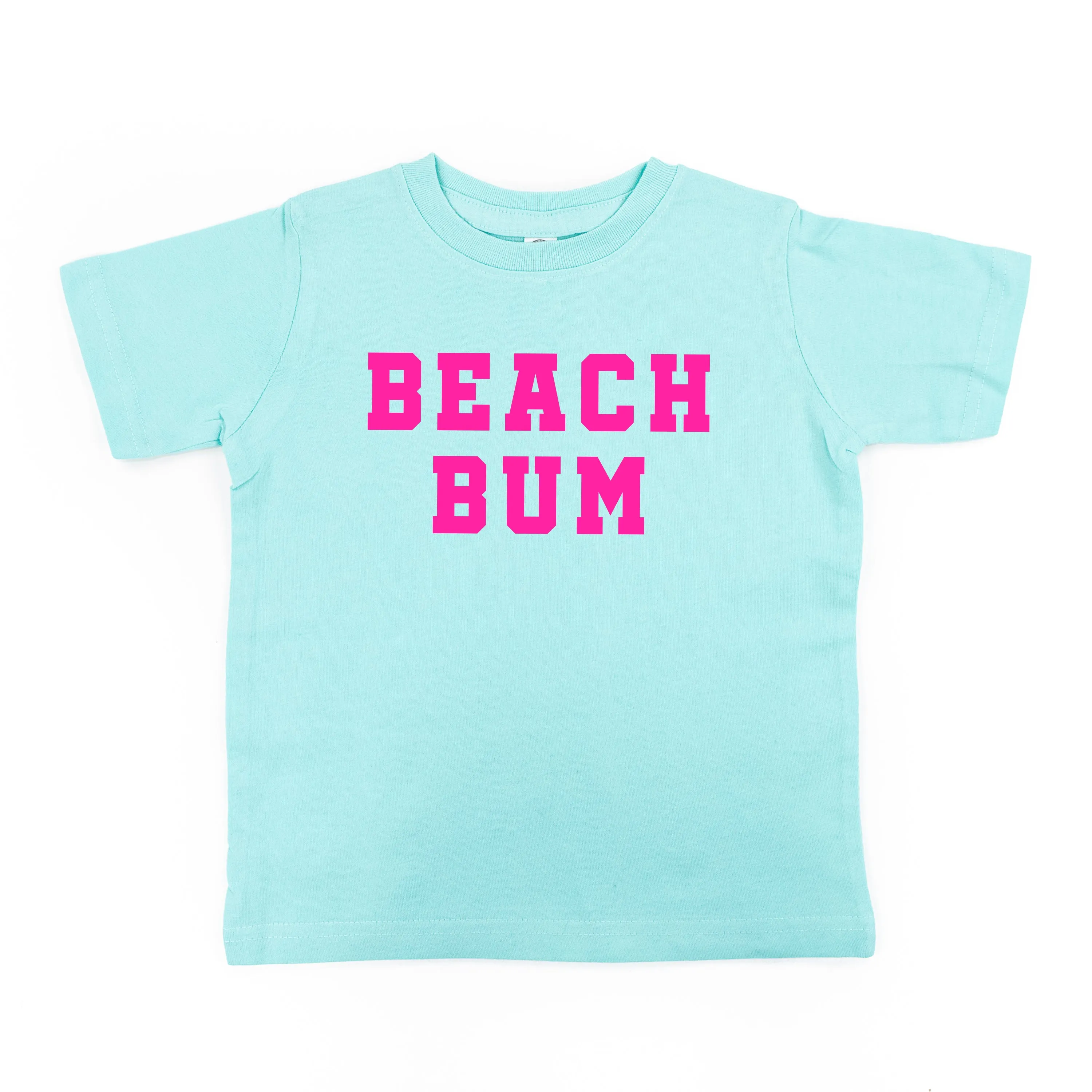 BEACH BUM DESIGN FRONT / OCEAN SUNSET BACK - Short Sleeve Child Shirt