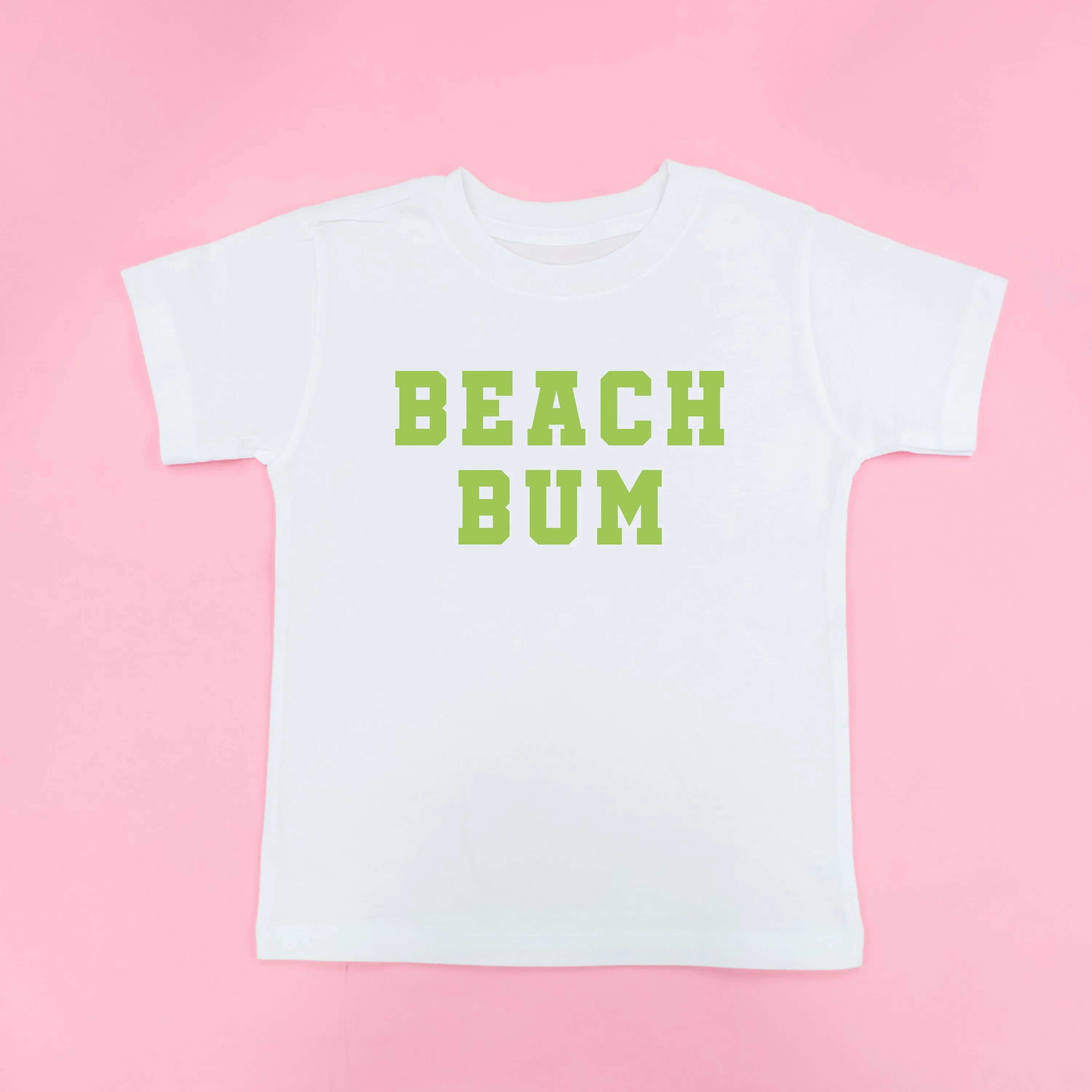 BEACH BUM DESIGN FRONT / OCEAN SUNSET BACK - Short Sleeve Child Shirt