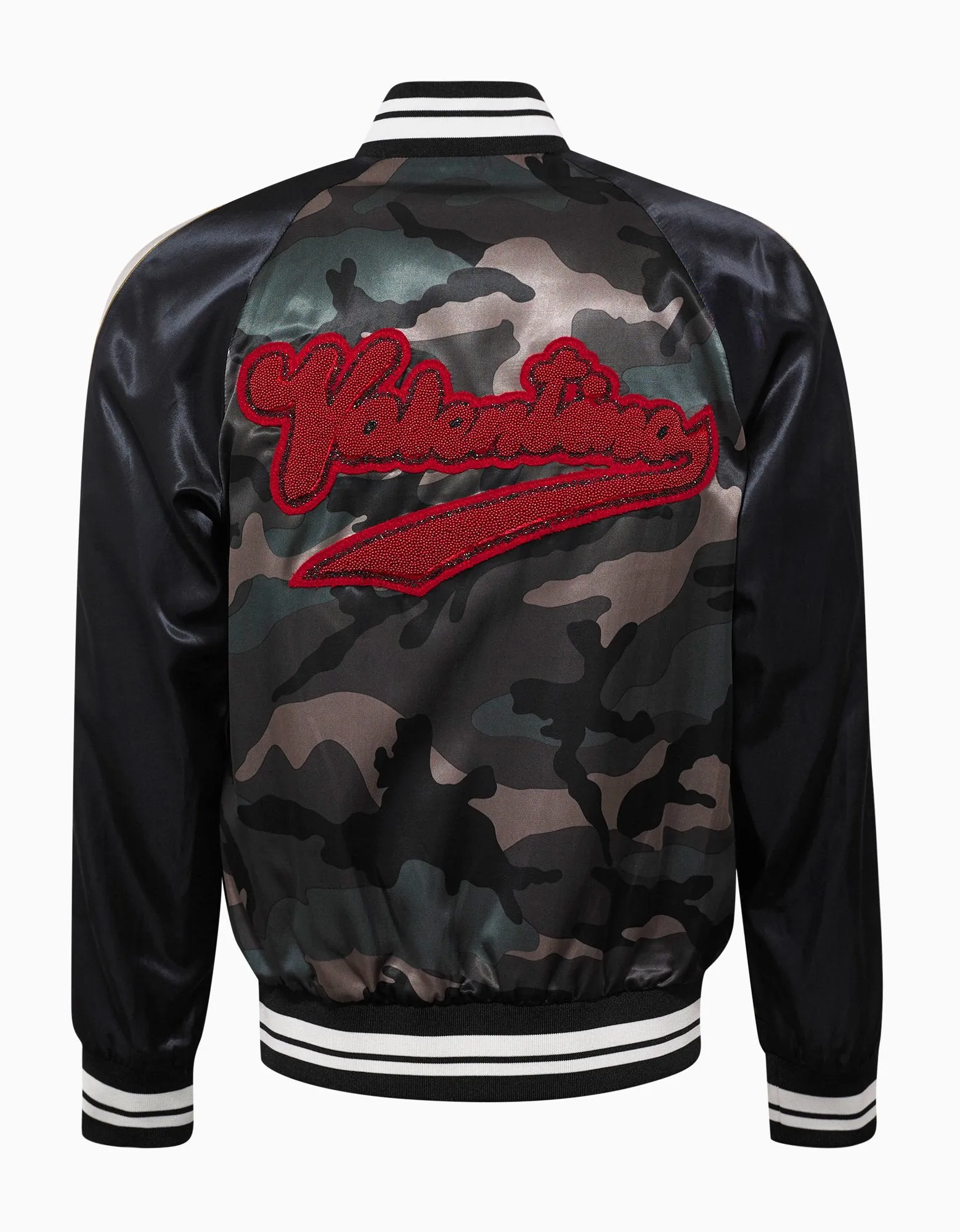 Beaded Logo Camouflage Souvenir Jacket