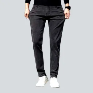 Black grey slim men jeans