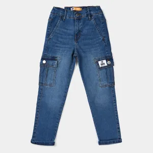 Boys Denim Stretch Pant Flip Reverse -Mid-Blue