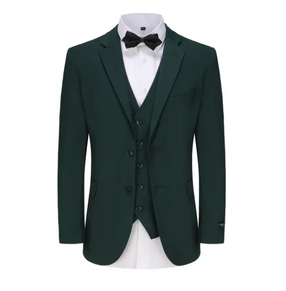 Classic Fit Performance Stretch Three-Piece Suit - Hunter Green