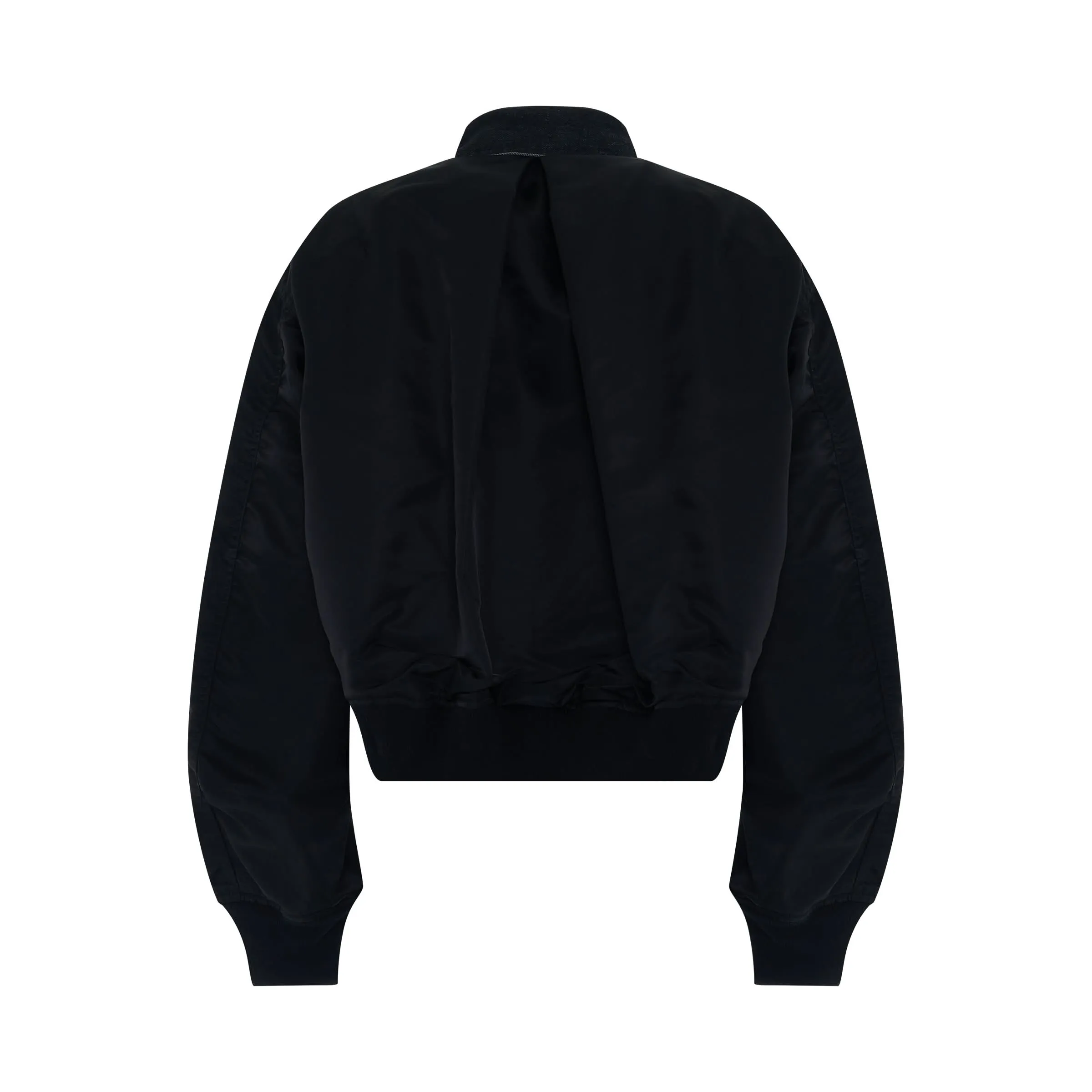 Denim & Nylon Twill Mix Jacket in Black