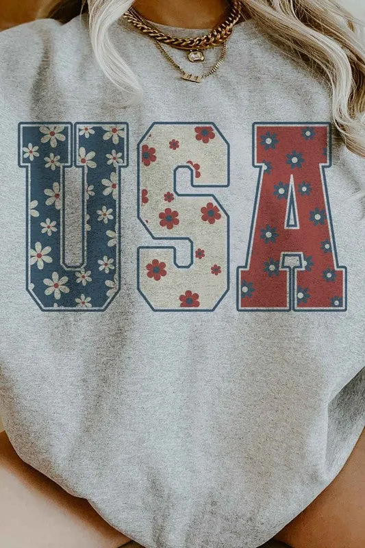 FLORAL USA OVERSIZED SWEATSHIRT