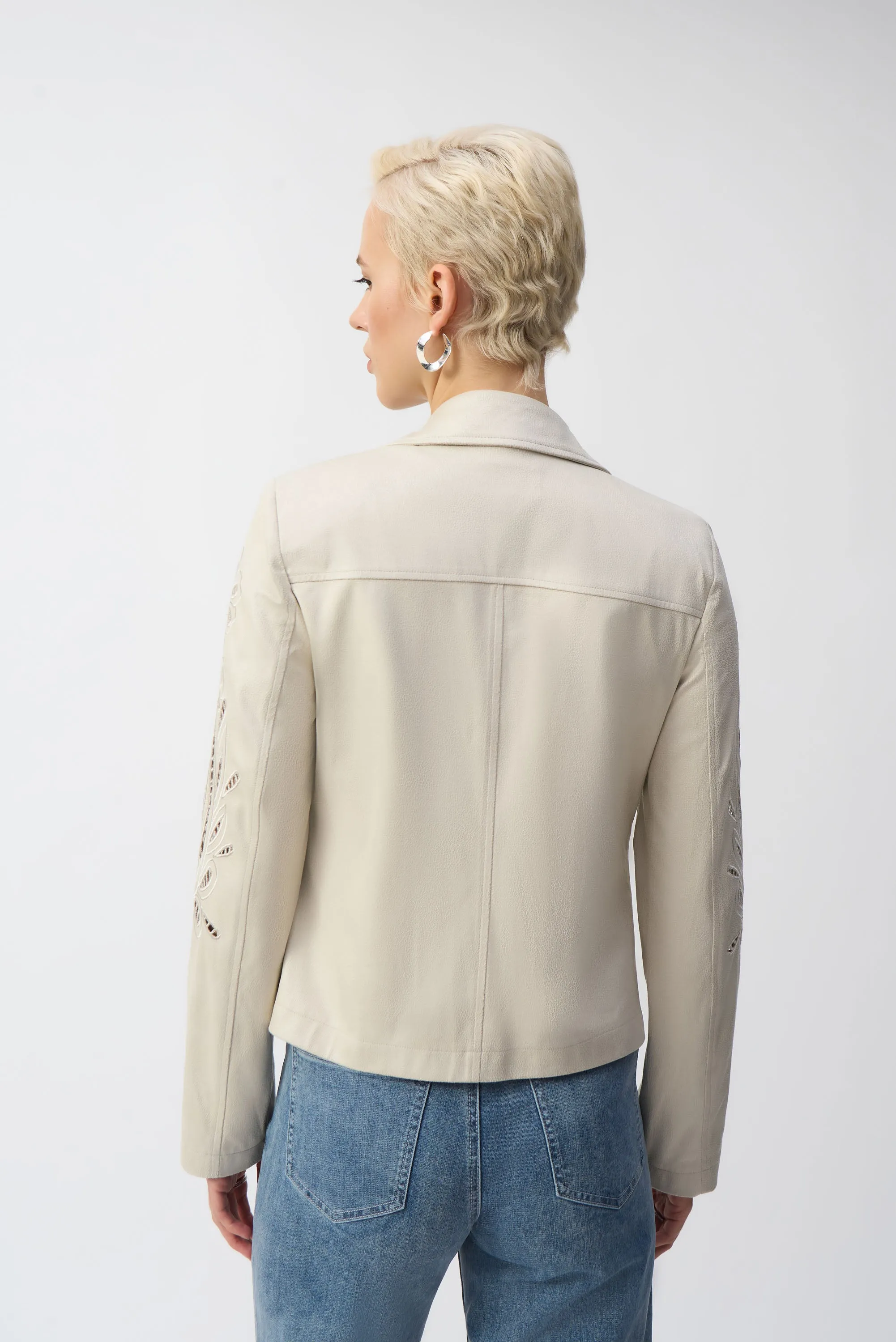 Foiled Faux-Suede Moto Jacket