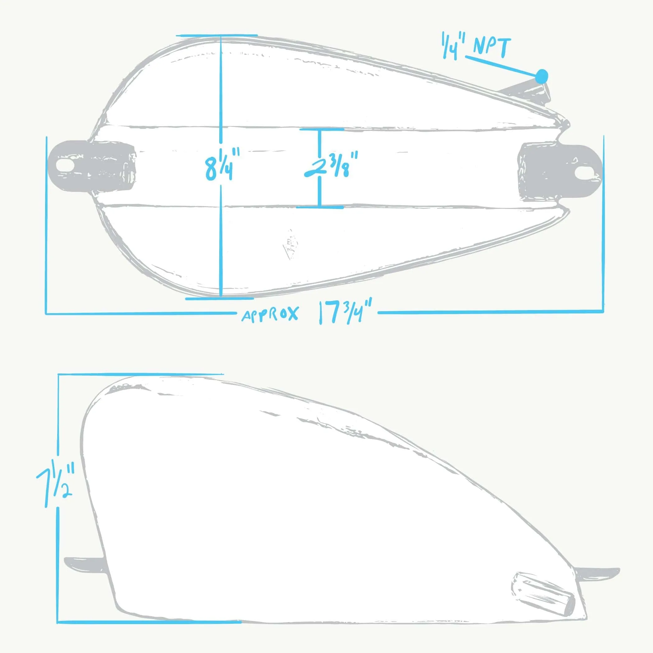 Frisco Mount Sportster Gas Tank - Narrow - 2.1 gallon