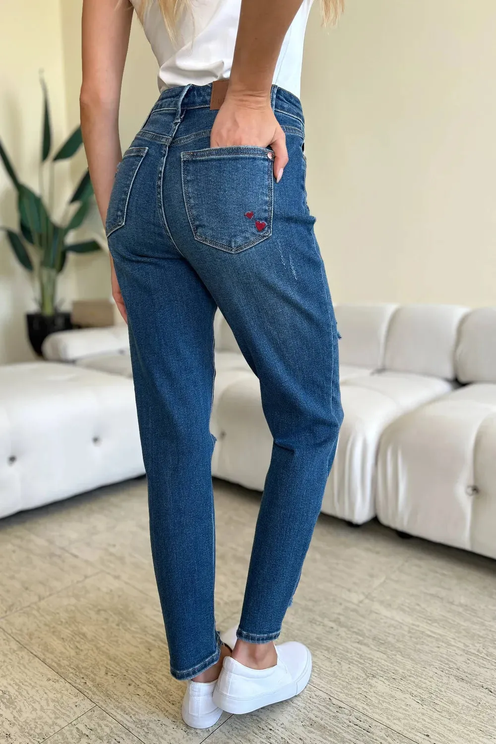 Full Size Distressed Boyfriend Fit Jeans