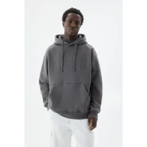 Grey Oversized Hooded Sweatshirt