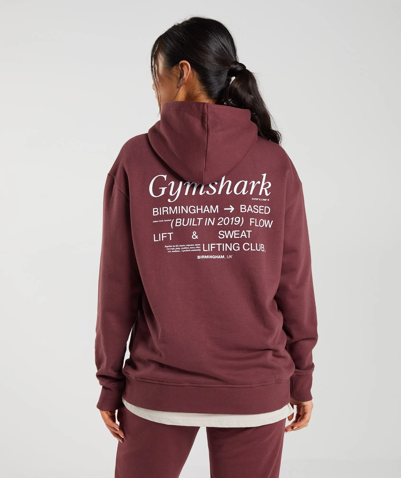 Gymshark Social Club Oversized Hoodie - Cherry Brown