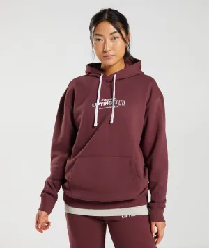 Gymshark Social Club Oversized Hoodie - Cherry Brown