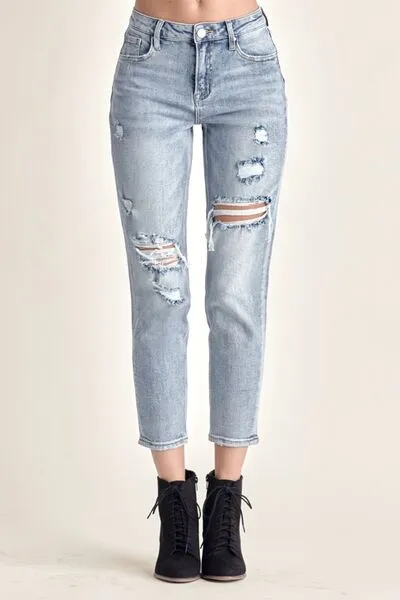 Kendra - Distressed Slim Cropped Jeans - Risen - Exclusively Online