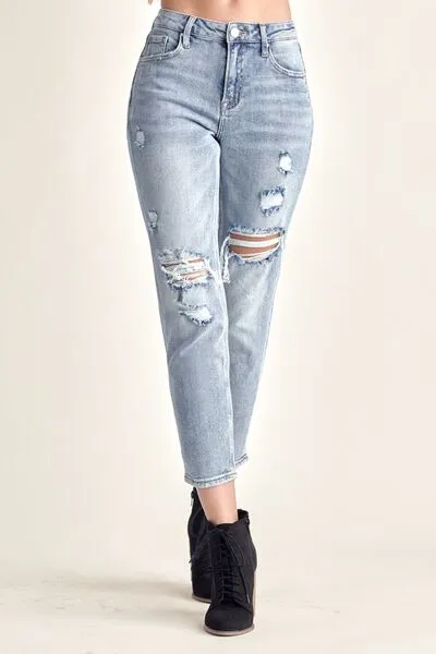 Kendra - Distressed Slim Cropped Jeans - Risen - Exclusively Online