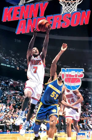 Kenny Anderson "Drive" New Jersey Nets Action Poster - Starline 1993