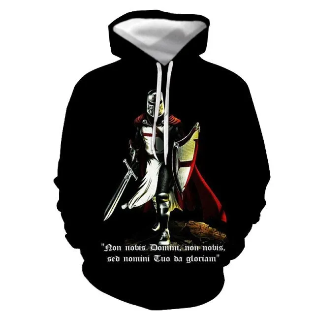 Knights Templar Commandery Hoodie - Knight With Shield