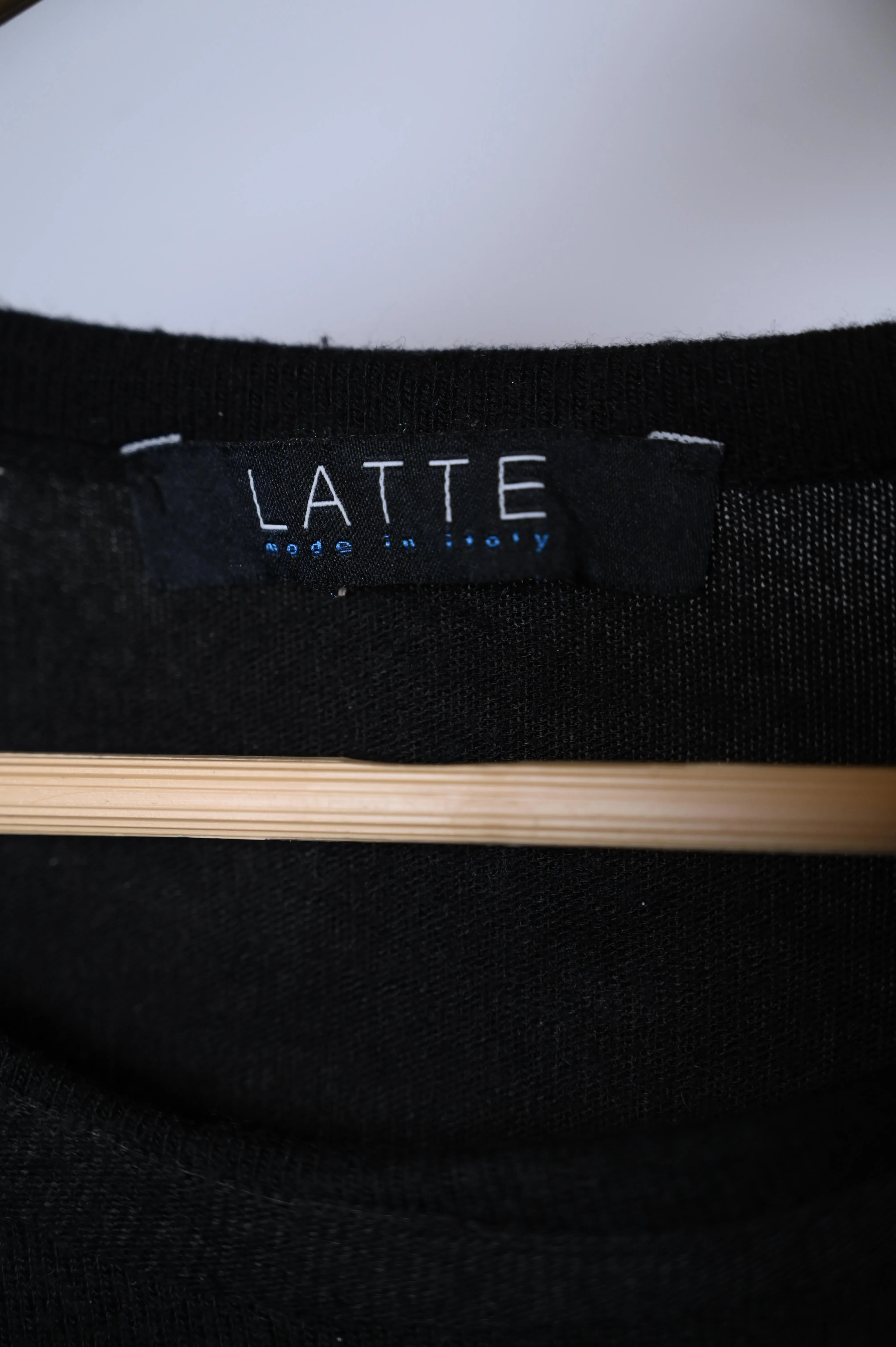 Latte Black Sweatshirt with Cheetah Print Border - Small