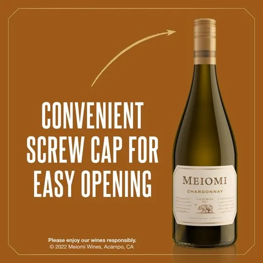 Meiomi California Chardonnay White Wine, 750 ml Bottle, 13.5% ABV