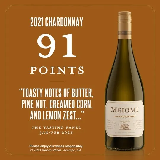 Meiomi California Chardonnay White Wine, 750 ml Bottle, 13.5% ABV