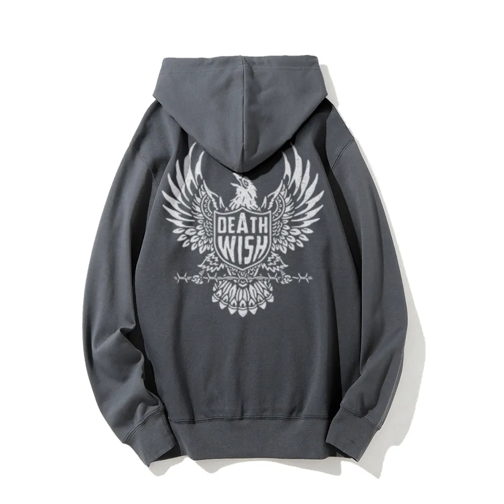 Mens DEATH WISH Eagle Graphic Hoodies