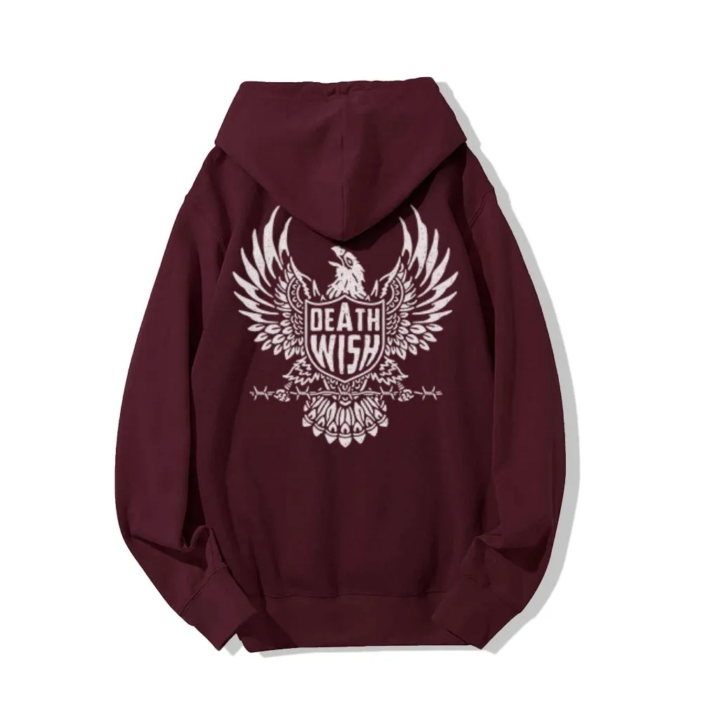 Mens DEATH WISH Eagle Graphic Hoodies