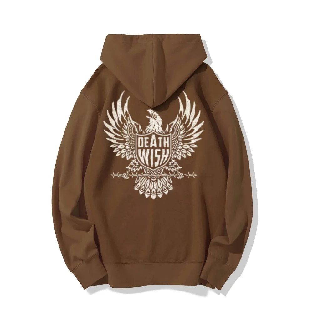 Mens DEATH WISH Eagle Graphic Hoodies