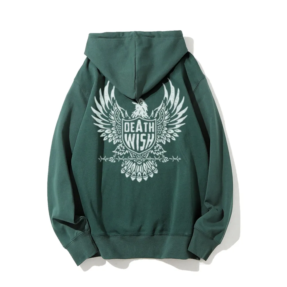 Mens DEATH WISH Eagle Graphic Hoodies