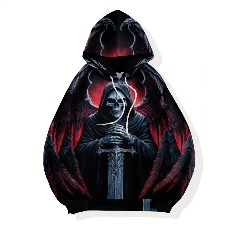 Mens Halloween Angel of Death 3D Print Hoodies