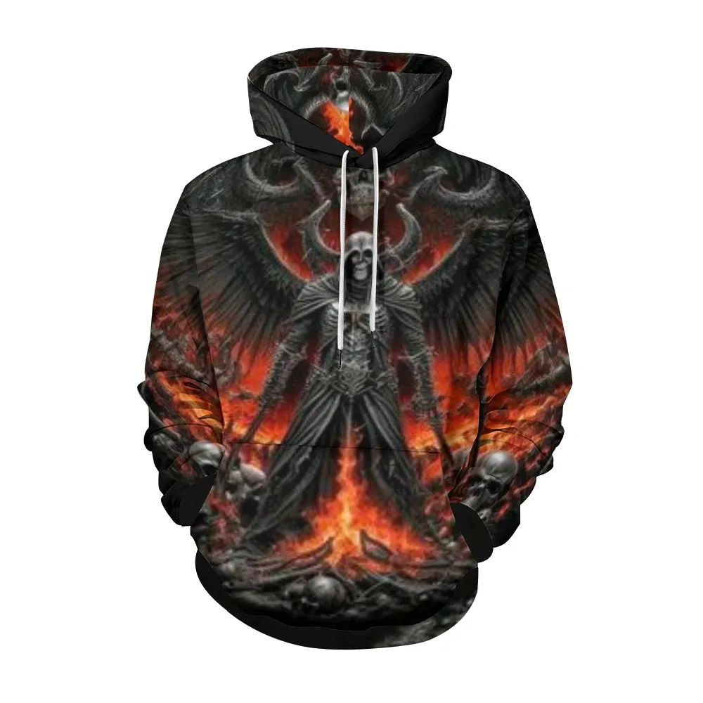 Mens Halloween Grim Reaper Death Skull 3D Print Hoodies