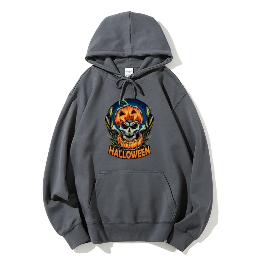 Mens Halloween Pumpkin Head Graphic Hoodies