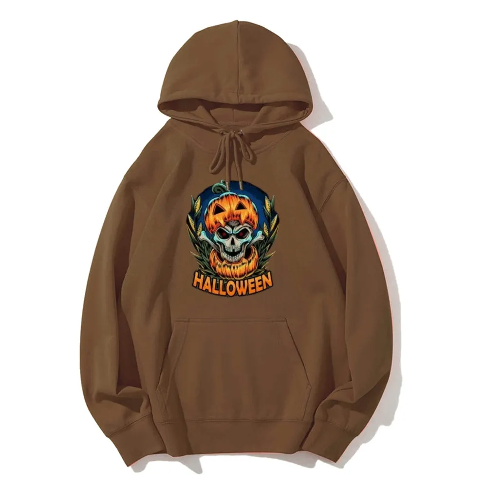 Mens Halloween Pumpkin Head Graphic Hoodies