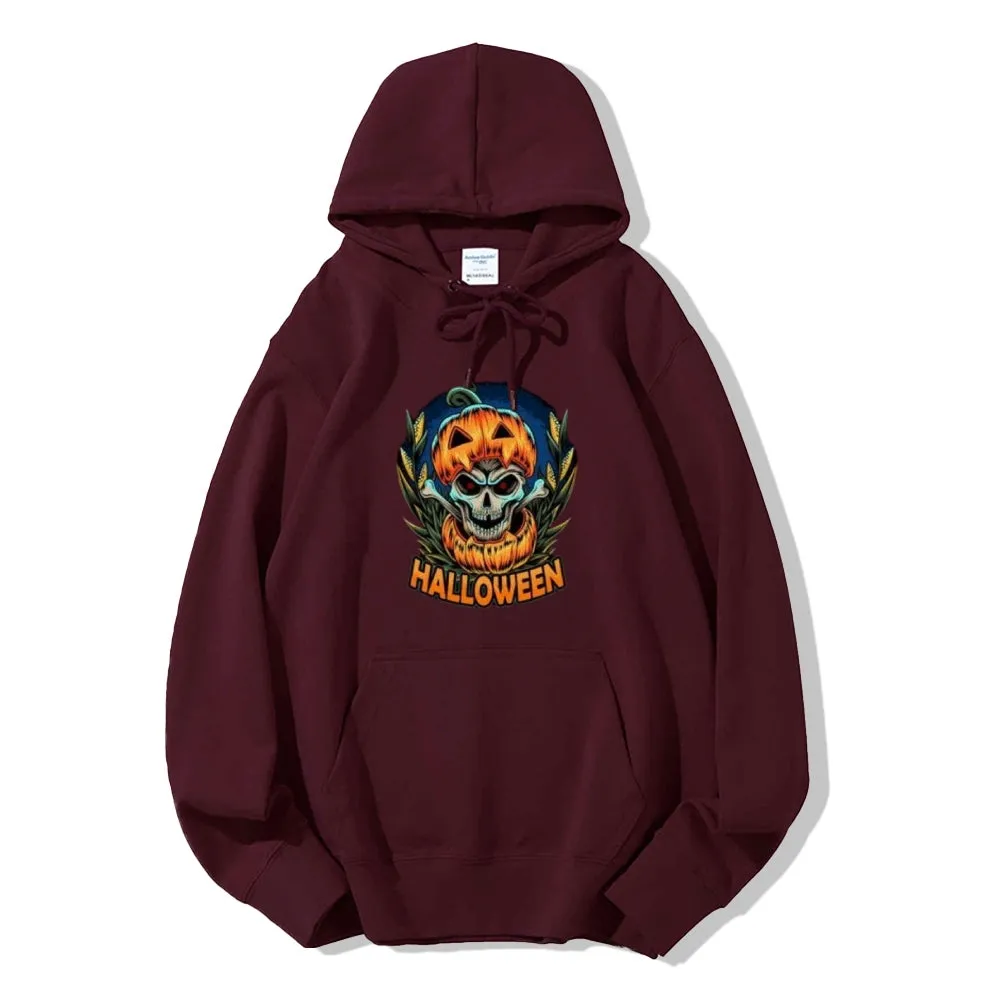 Mens Halloween Pumpkin Head Graphic Hoodies