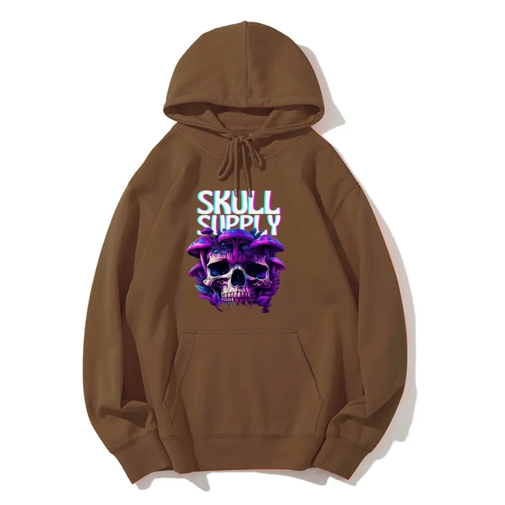 Mens Halloween Skull Supply Graphic Hoodies