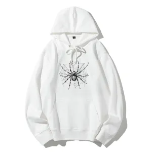 Mens Halloween Spider Graphic Hoodies