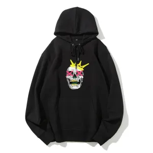 Mens Ruby Tooth King Skull Graphic Hoodies