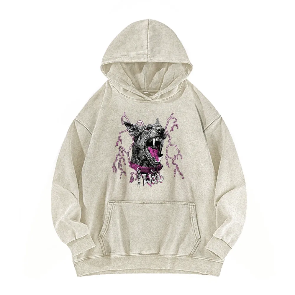 Mens Vintage Angry Wolf Graphic Hoodies