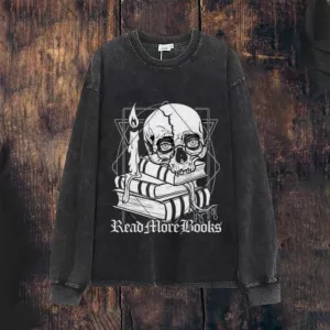 Mens Vintage Read More Book Print Sweatshirt