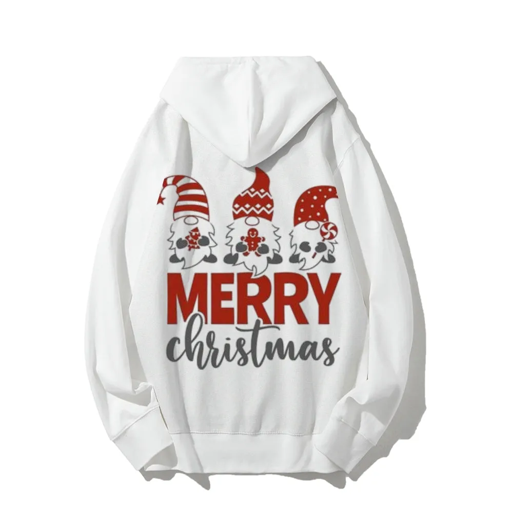 Merry Christmas Vibes Graphic Pullover With Kangaroo Pocket Hoodies