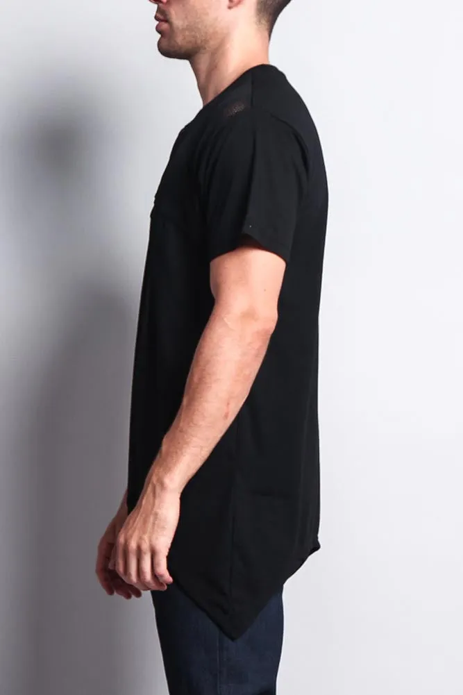 Mesh Block Extended Length T-Shirt