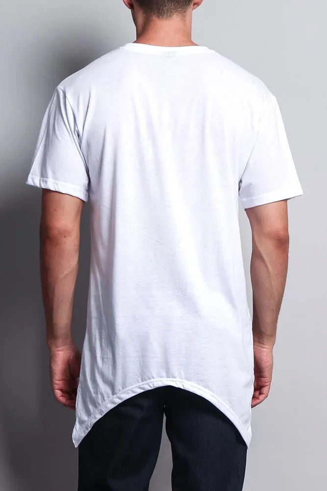 Mesh Block Extended Length T-Shirt