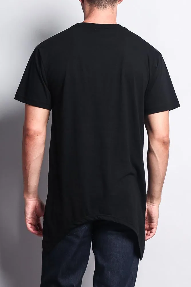 Mesh Block Extended Length T-Shirt