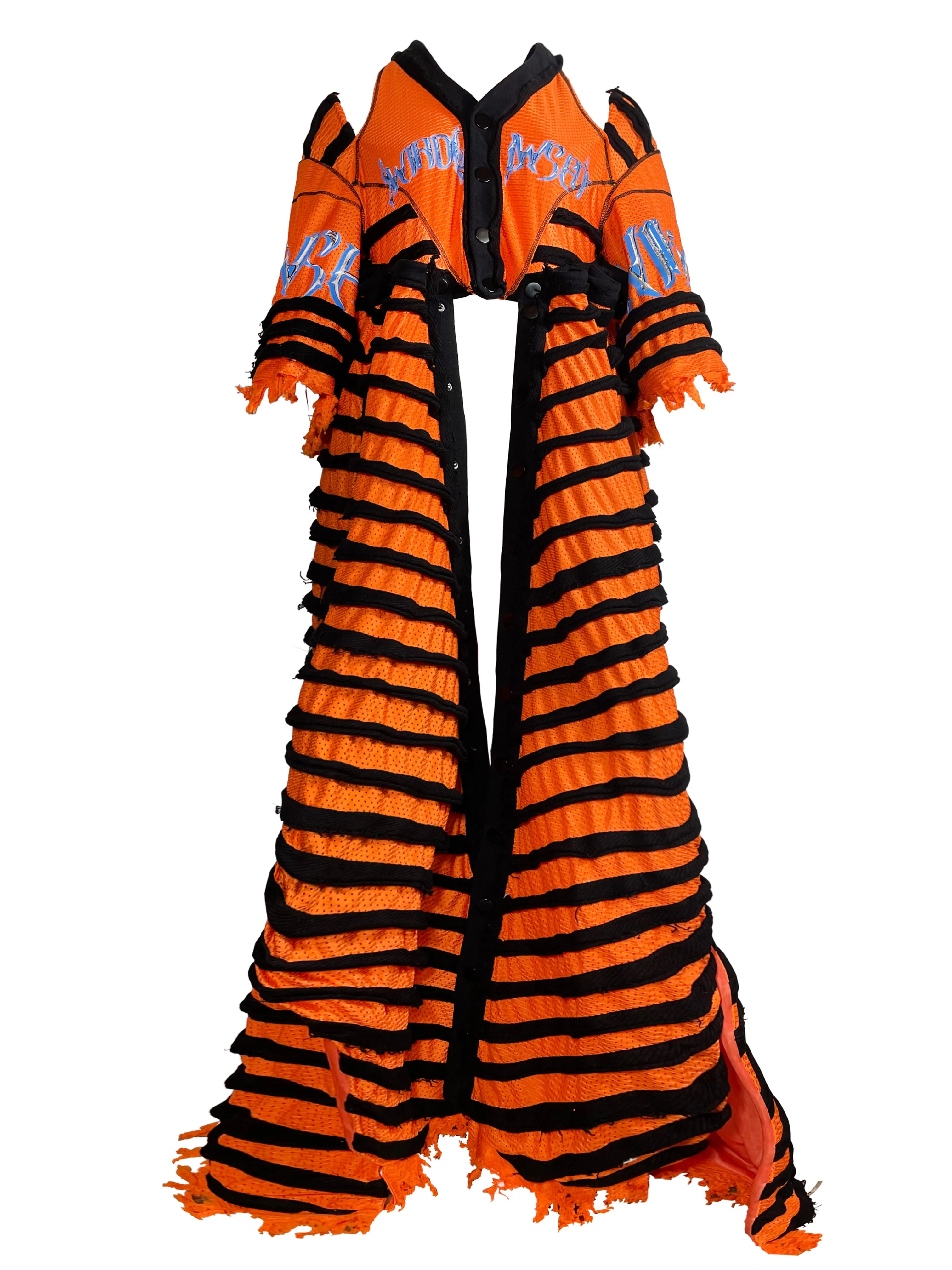 MESH STRIPED BOXING ROBE