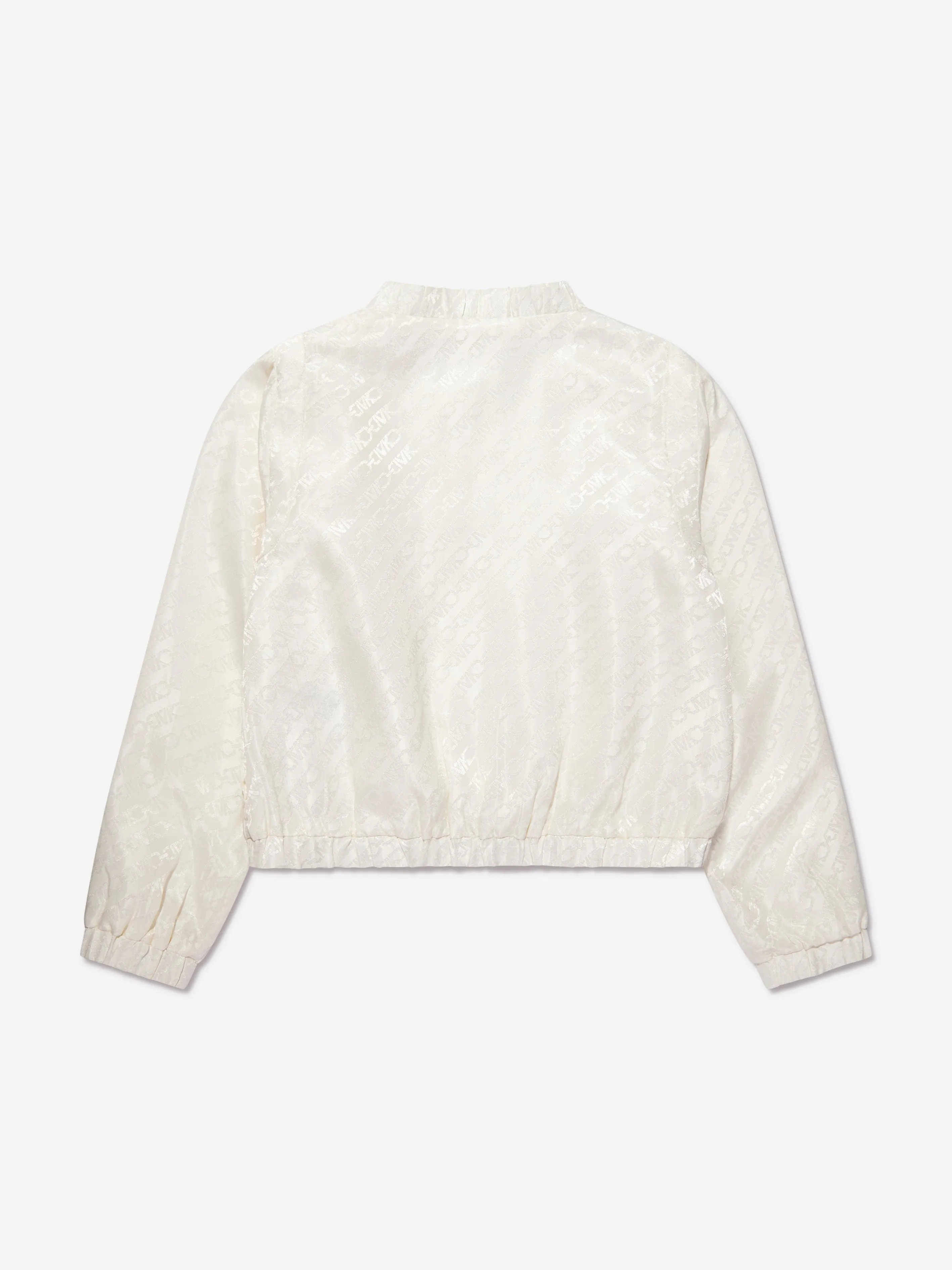 Michael Kors Girls Jacquard Satin Logo Jacket in Ivory