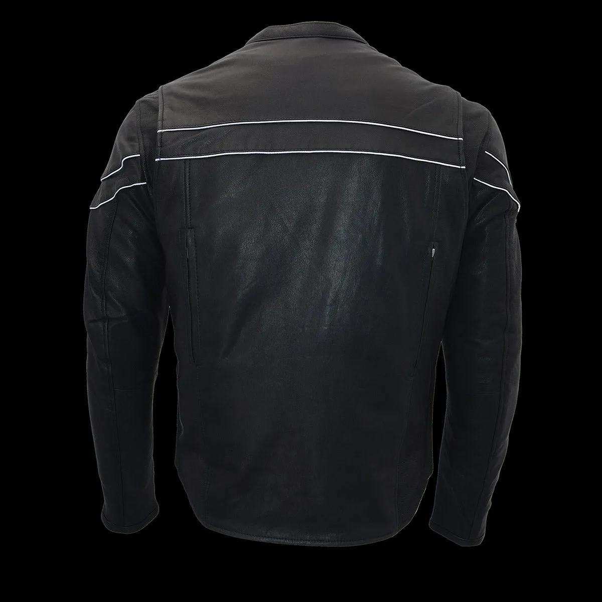 Milwaukee Leather ML1408 Men's Black 'Savage' Sporty Crossover Leather Jacket